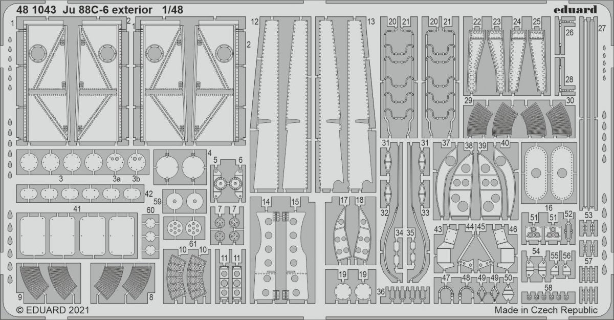 Eduard 481043 Ju 88C-6 extérieur pour ICM 1/48