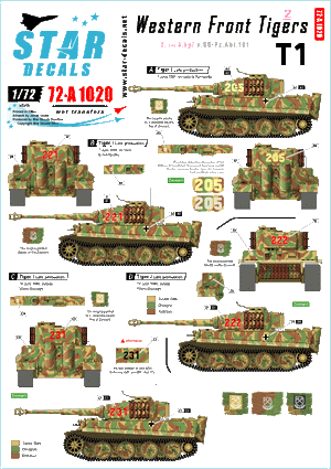 Star Decals 72-A1020 Western Front Tigers # 2 1/72