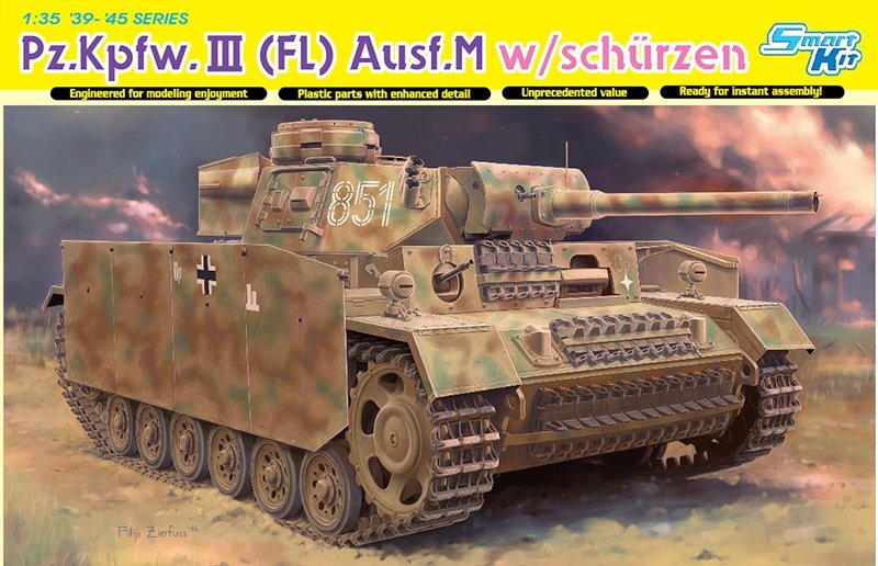 Dragon 6776 Pz.Kpfw.III FL Ausf.M w/schurzen 1/35