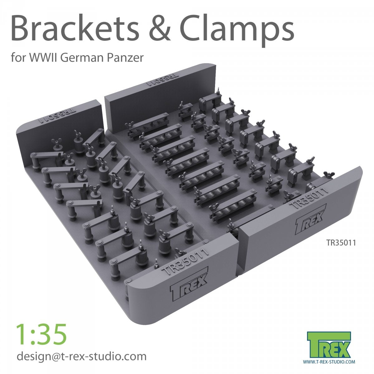 T-Rex Studio TR35011 Brackets &amp;amp; Clamps for German Panzer Set 1/35