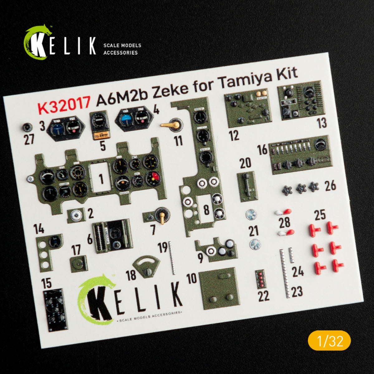 KELIK K32017 A6M2B ZEKE - INTERIOR 3D DECAL FOR TAMIYA KIT 1/32 – Bild 2
