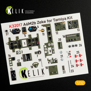 KELIK K32017 A6M2B ZEKE - INTERIOR 3D DECAL FOR TAMIYA KIT 1/32 – Bild 2