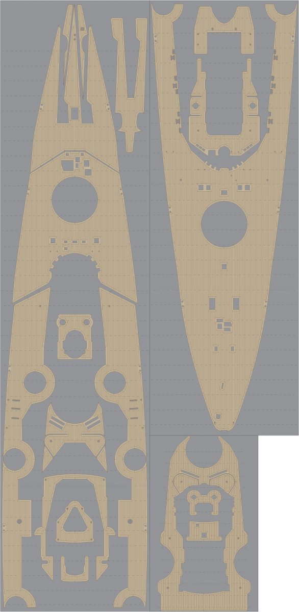 Pontos 35003WD1 DKM Bismarck Wooden Deck set 1/350