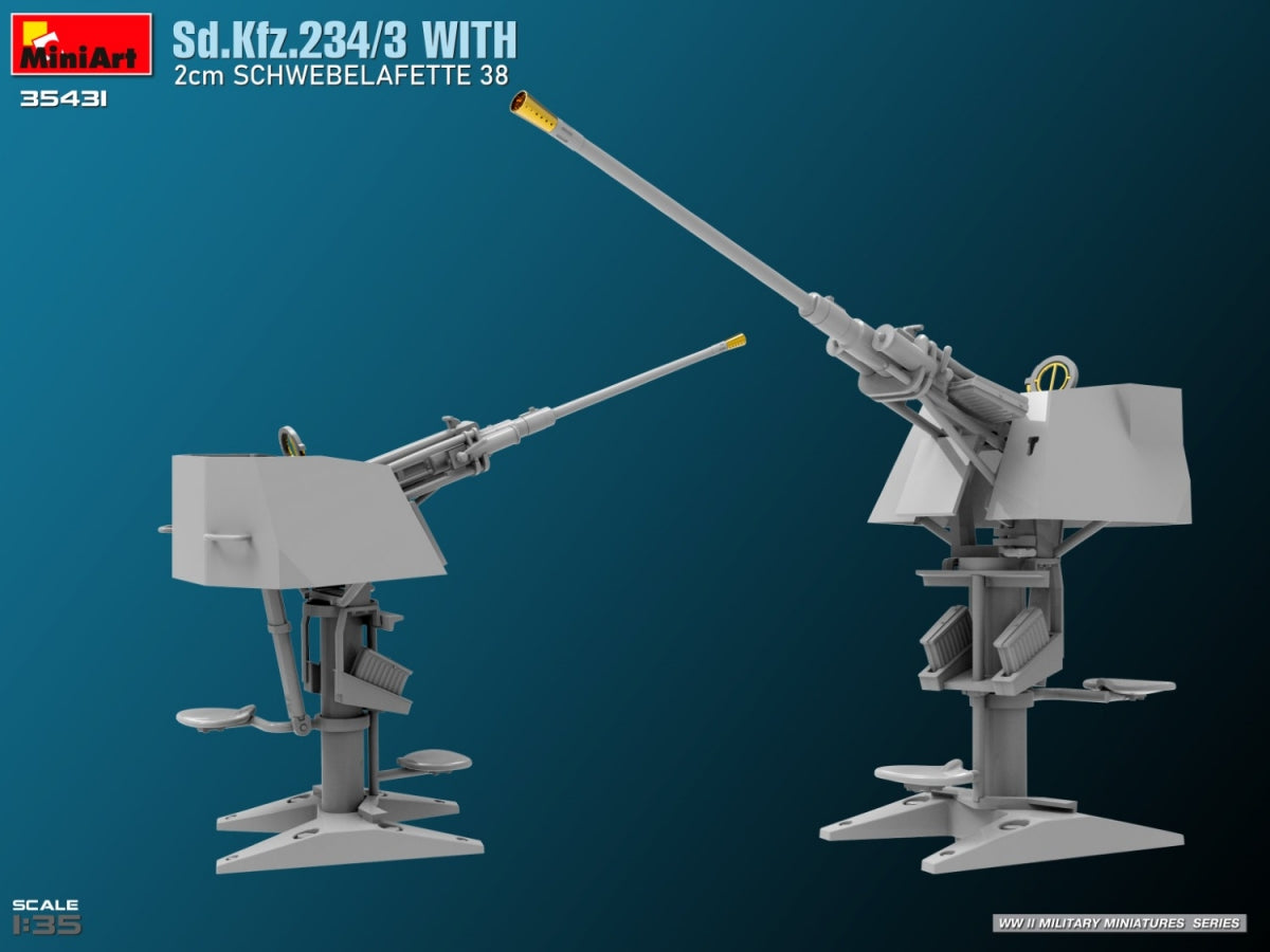 MiniArt 35431 Sd.Kfz.234/3 With 2cm Schwebelafette 38 1/35 – immagine 7