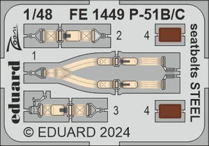 Eduard FE1449 P-51B / C seatbelts STEEL EDUARD 1/48