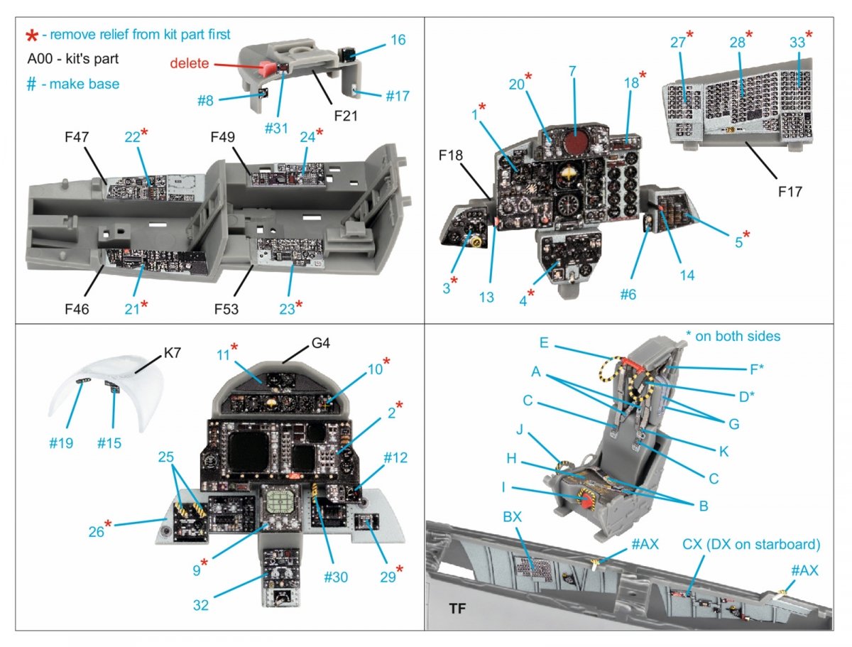 Quinta Studio QD48342 F-4G late 3D-Printed &amp;amp; coloured Interior on decal paper (Meng) 1/48 – Bild 2