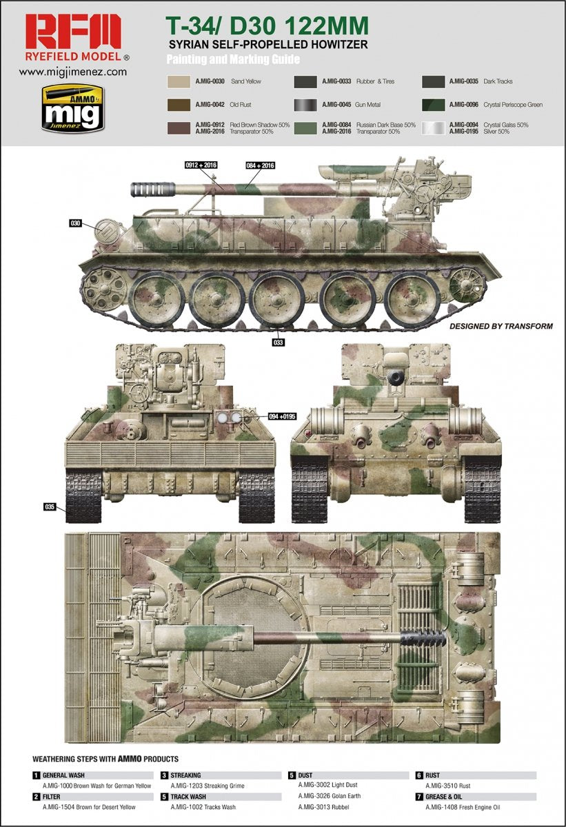 Rye Field Model 5030 T-34/D-30 122MM SYRIAN SELF-PROPELLED HOWITZER 1/35 – Bild 4