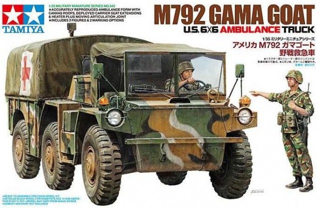 Tamiya 35342 U.S. 6X6 Ambulance Truck M792 Gama Goat 1/35