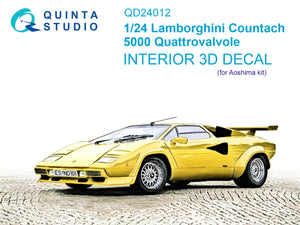 Quinta Studio QD24012 Lamborghini Countach 5000 QV Intérieur coloré imprimé en 3D sur papier décalcomanie (Aoshima) 1/24