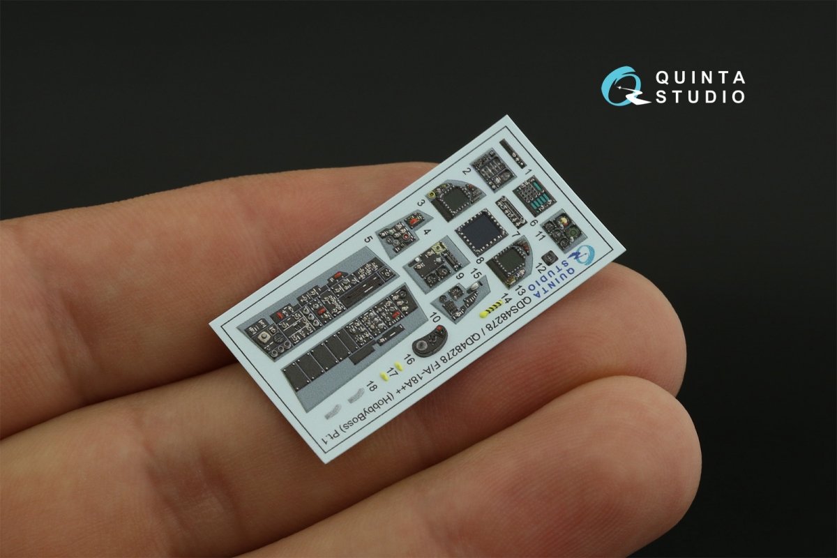 Quinta Studio QDS-48278 F/A-18А++ 3D-Printed &amp;amp; coloured Interior on decal paper (HobbyBoss)(Small version) 1/48 – immagine 6