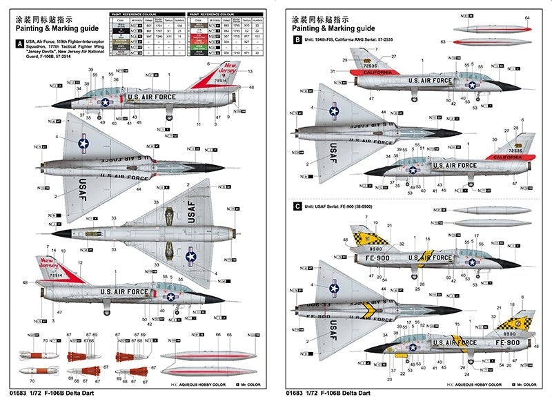 Trumpeter 01683 US F-106B Delta Dart 1/72 – Bild 5