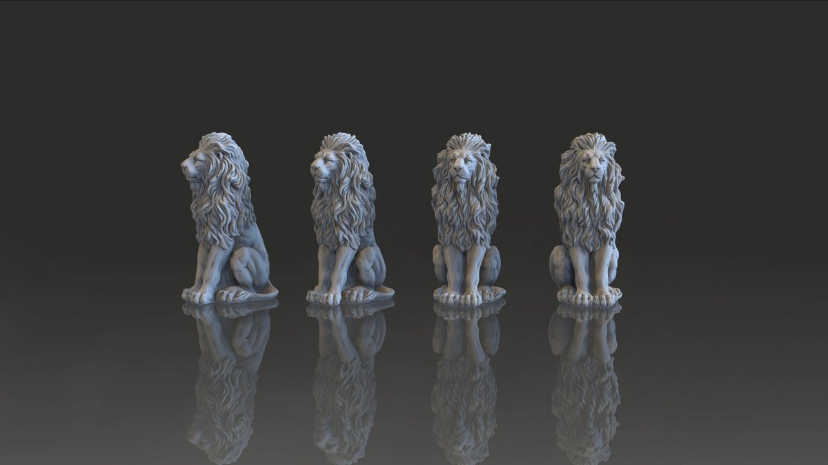 RT-Diorama 35666 Lion Statues Set (4pcs.) 1/35 – image 2
