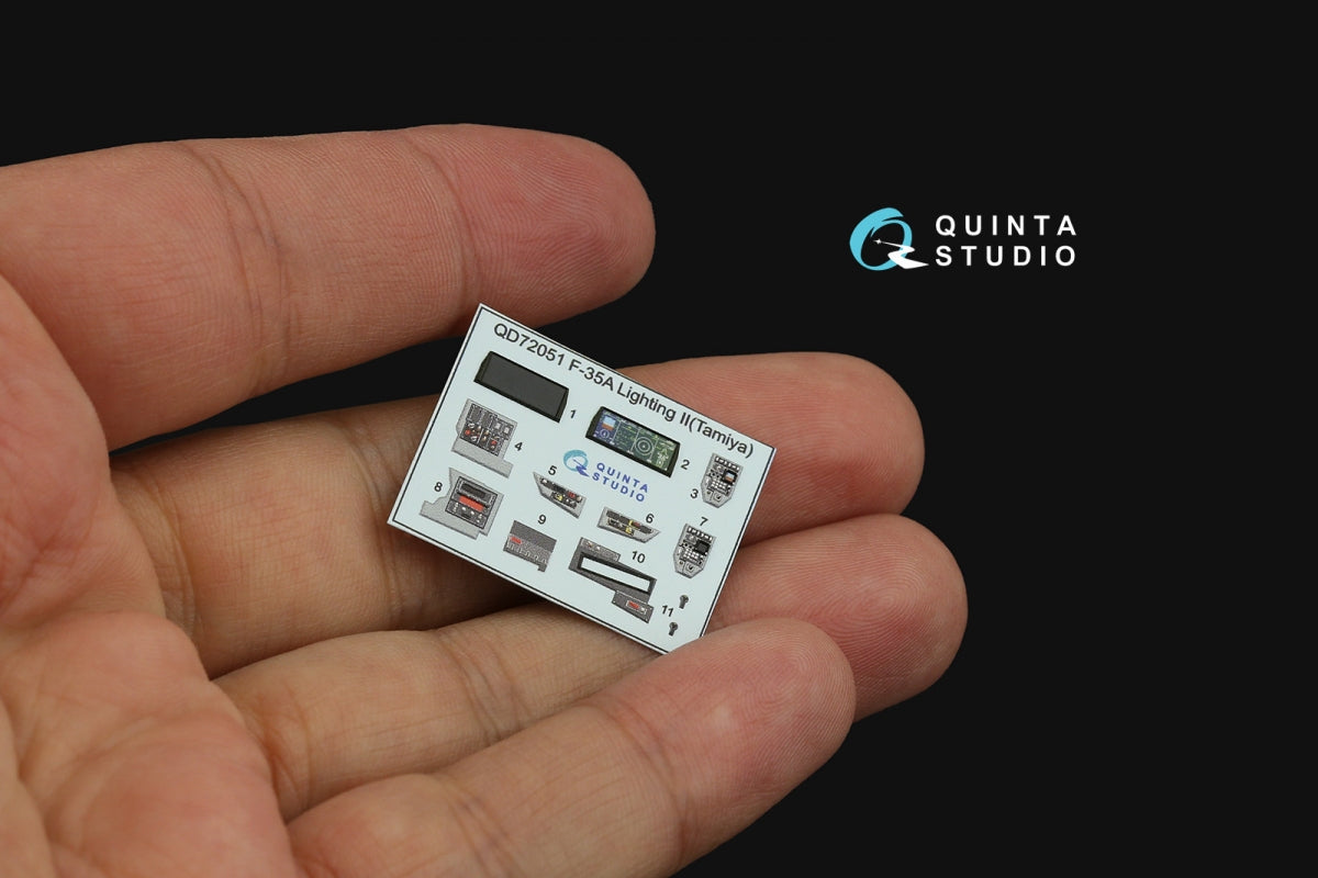 Quinta Studio QD72051 F-35A Lighting II 3D-Printed &amp;amp; coloured Interior on decal paper (Tamiya) 1/72 – immagine 11