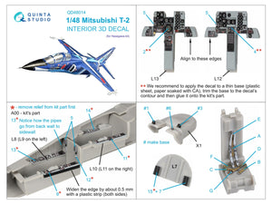Quinta Studio QD48014 Mitsubishi T-2 3D-Printed coloured Interior on decal paper (Hasegawa) 1/48 – Bild 2