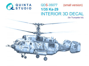 Quinta Studio QDS-35077 Ka-29 3D-Printed &amp;amp; colored Interior on decal paper (Trumpeter) (Small version) 1/35