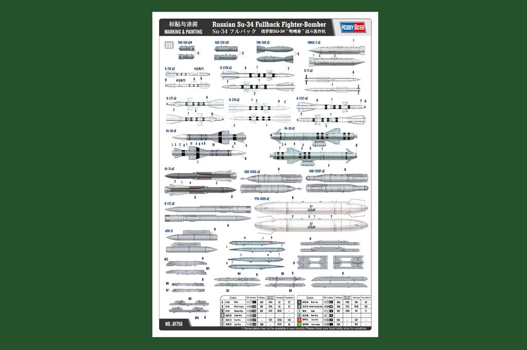 Hobby Boss 81756 Russian Su-34 Fullback Fighter-Bomber 1/48 – immagine 4