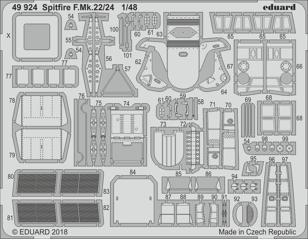 Eduard 49924 Spitfire F. Mk.22/24 AIRFIX 1/48 – immagine 2