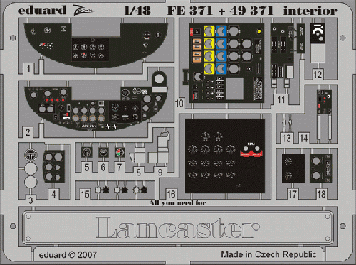 Eduard FE371 Lancaster interior part 1/48 Tamiya