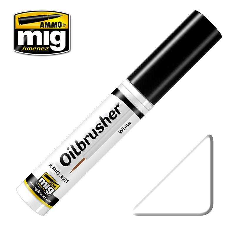 AMMO de Mig Jimenez 3501 Oilbrusher BLANC - peinture à l'huile au pinceau