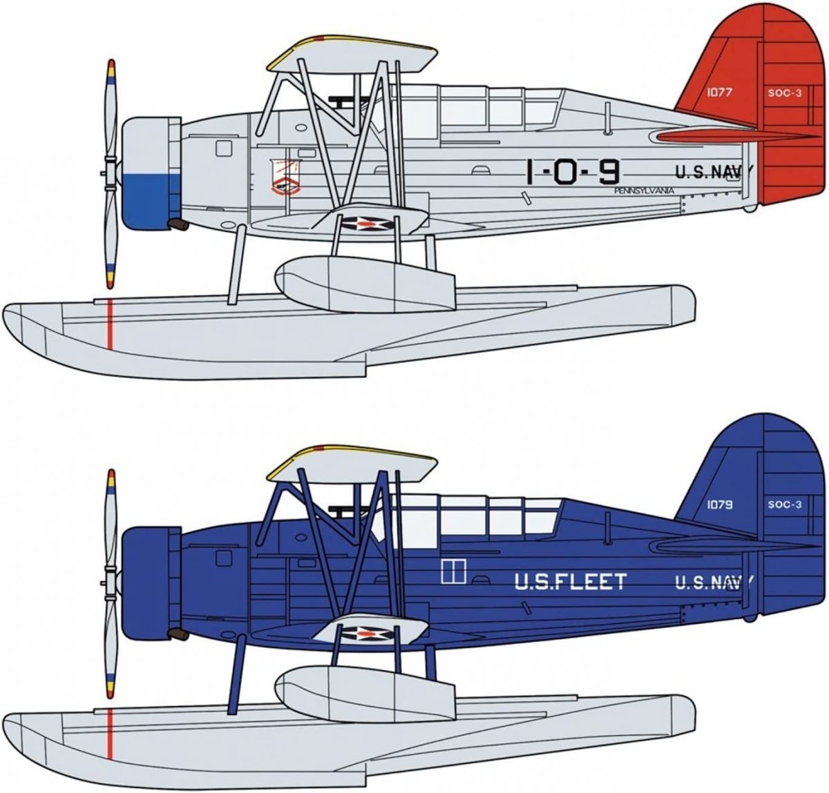 Hasegawa 02394 SOC-3 Seagull Seaplane Battleship USS Pennsylvania 1/72 – zdjęcie 3