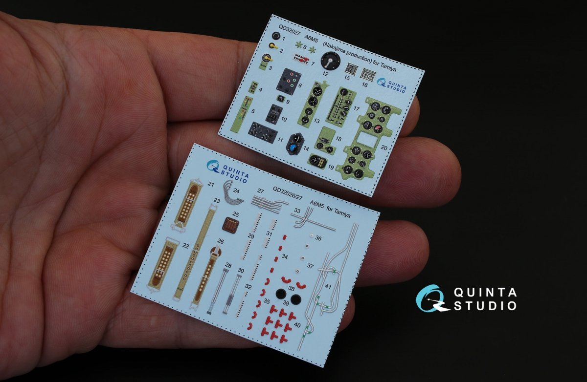Quinta Studio QD32027 A6M5 (Nakajima prod.) 3D-Printed &amp;amp; coloured Interior on decal paper (for Tamiya kit) 1/32 – Bild 2