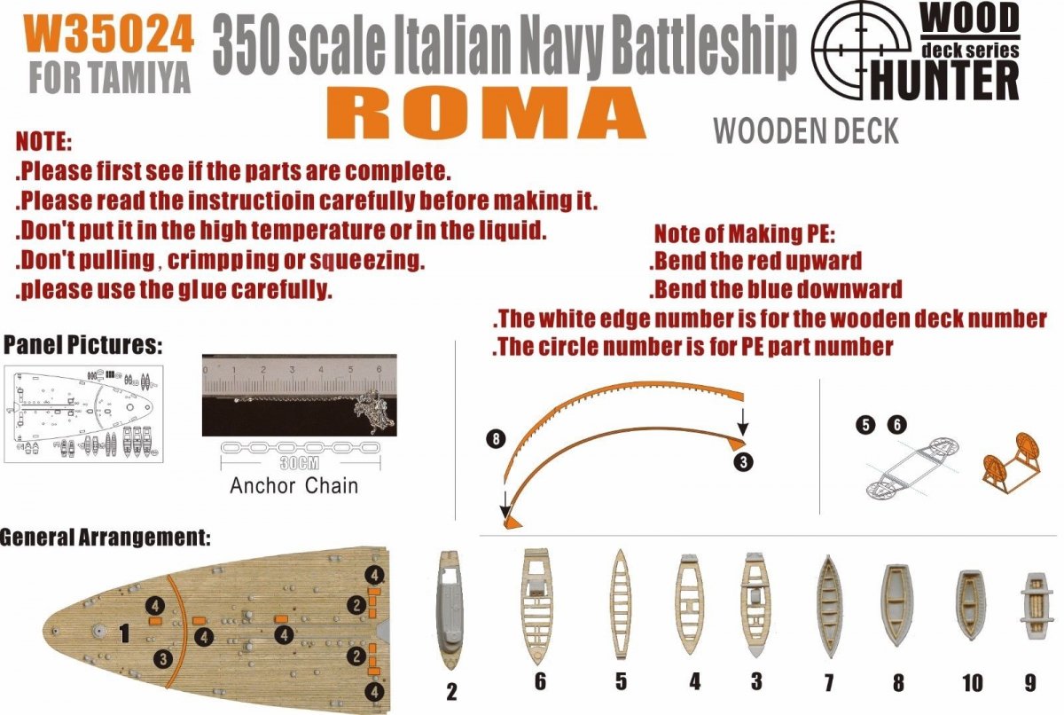 Wood Hunter W35024 Pont en bois Roma italienne pour Trumpeter 1/350