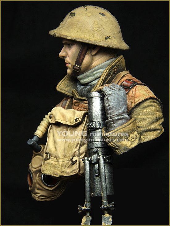 Young Miniatures YM1875 British LEWIS Gunner WWI 1/10 – imagen 5