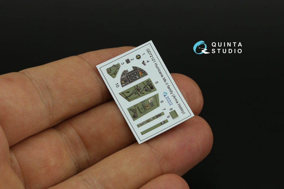 Intérieur coloré imprimé en 3D sur papier décalcomanie pour la famille Hurricane Mk.II (Quinta Studio QD72121) (Arma Hobby) à l&amp;#39;échelle 1/72 – image 9