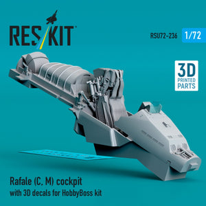 RESKIT RSU72-236 Rafale (C, M) cockpit with 3D decals for HobbyBoss kit (3D Printed) 1/72 – zdjęcie 2