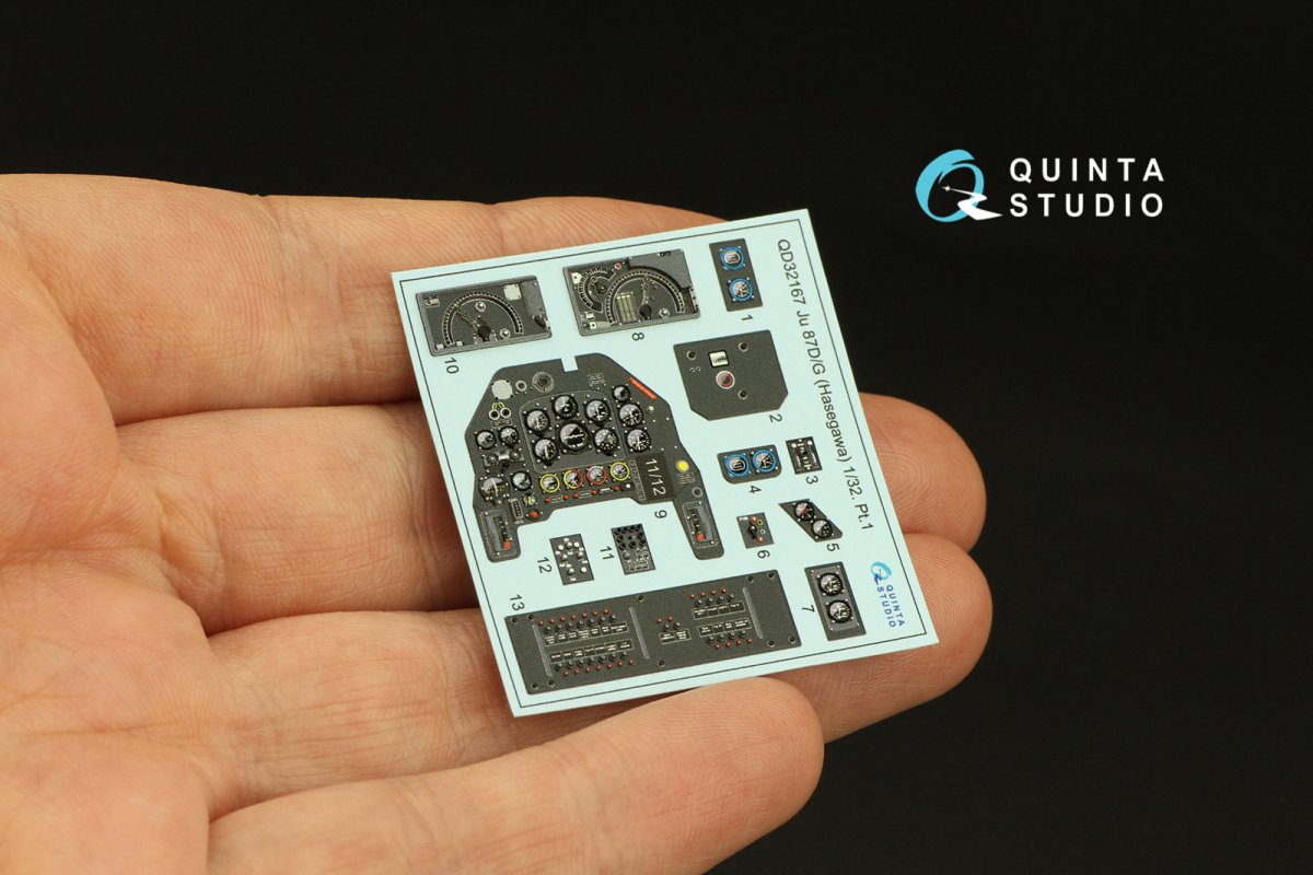 Quinta Studio QD32167 Ju 87D/G 3D-Printed &amp;amp; coloured Interior on decal paper (Hasegawa) 1/32 – Bild 5