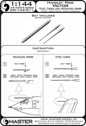 Master AM-144-011 Handley Page Victor - Pilot Tubes and Refueling Probe Boom 1/144 – Bild 4