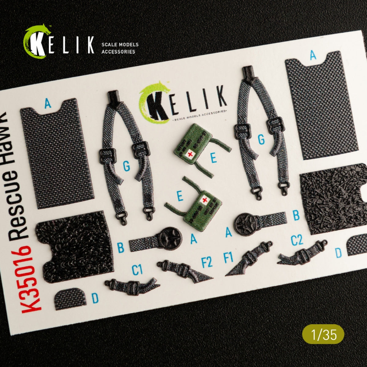KELIK K35016 HH-60H RESCUE HAWK INTERIOR 3D DECALS FOR KITTY HAWK KIT 1/35 – Bild 2