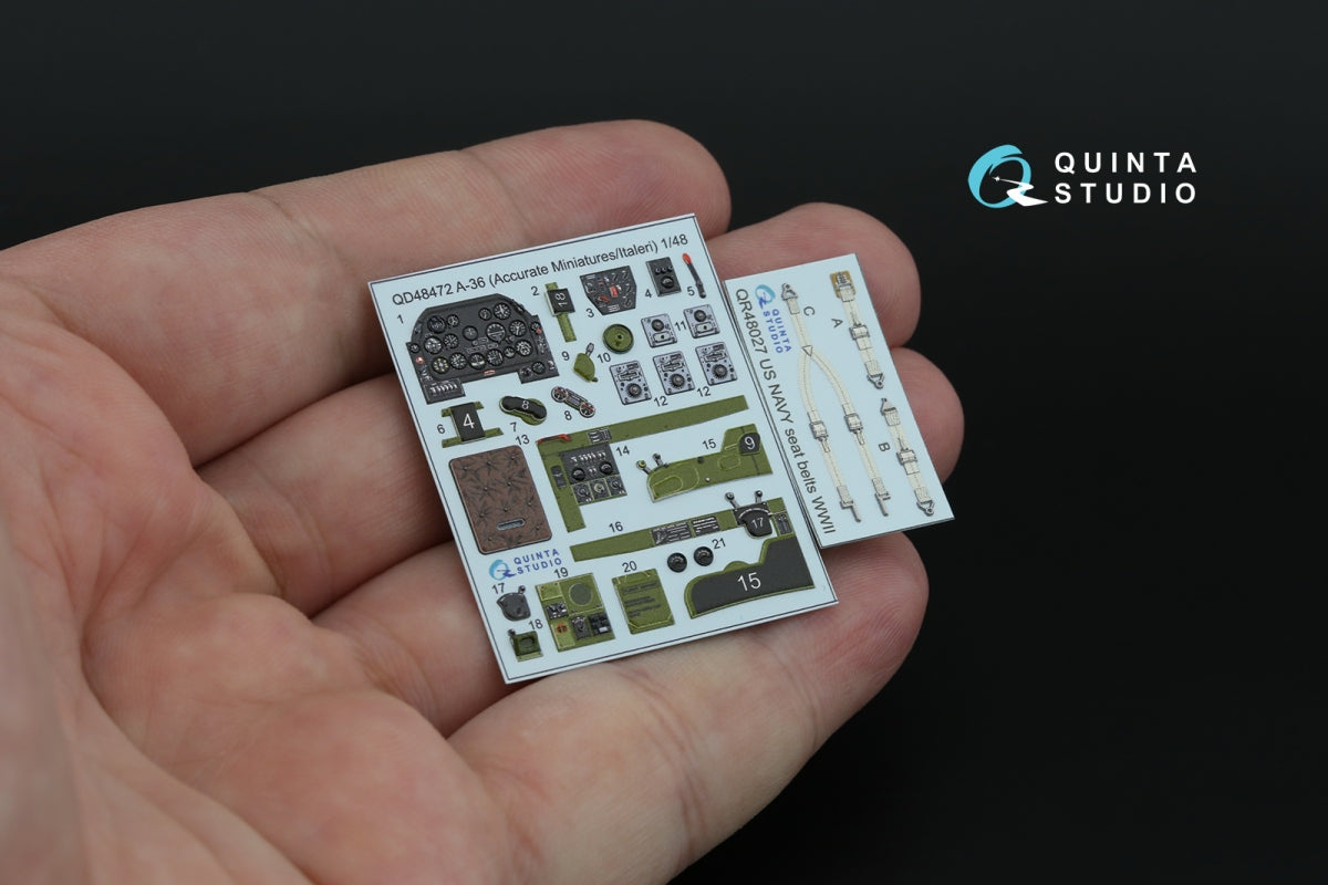 Quinta Studio QD48472 A-36 3D-Printed coloured Interior on decal paper (Accurate Miniatures/Italeri) 1/48 – Bild 3