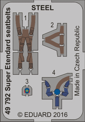 Ceintures de sécurité Eduard 49792 Super Etendard STEEL KITTY HAWK 1/48
