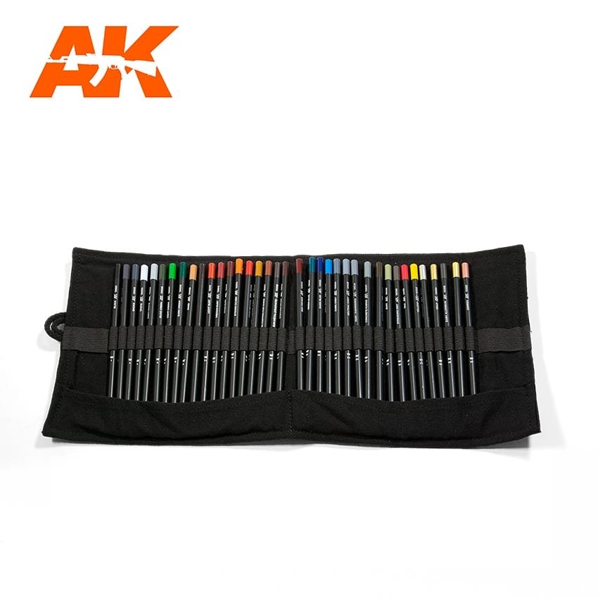AK Interactive AK10048 WEATHERING PENCILS FULL RANGE CLOTH CASE – immagine 3