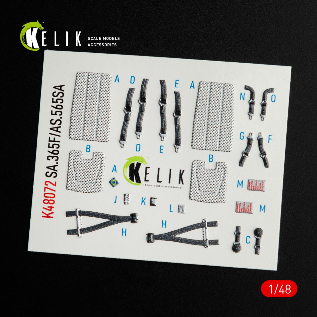 KELIK K48072 DAUPHIN II SA.365F / AS.565SA DÉCALCOMANIES 3D INTÉRIEURES POUR MAQUETTE KITTY HAWK / ZIMIMODEL AU 1/48 – image 3