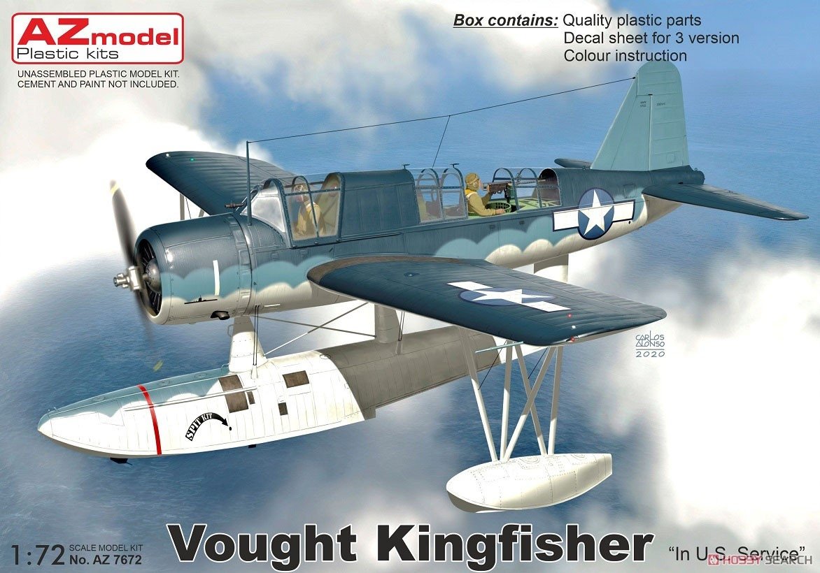 Maquette AZ7672 Vought Kingfisher, avion de service de l'US Navy et des garde-côtes, échelle 1/72
