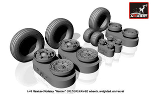 Roues avec pneus lestés pour Hawker-Siddeley Harrier GR.7/GR.9/AV-8B (Armory Models AW48405) à l&amp;#39;échelle 1/48 – image 2