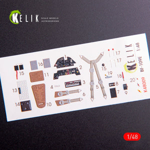 KELIK K48009 BF-109E INTERIOR 3D DECALS FOR WINGSYKITS KIT 1/48 – Bild 2