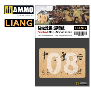 Liang 0008 Paint Crack Effects Airbrush Stencils