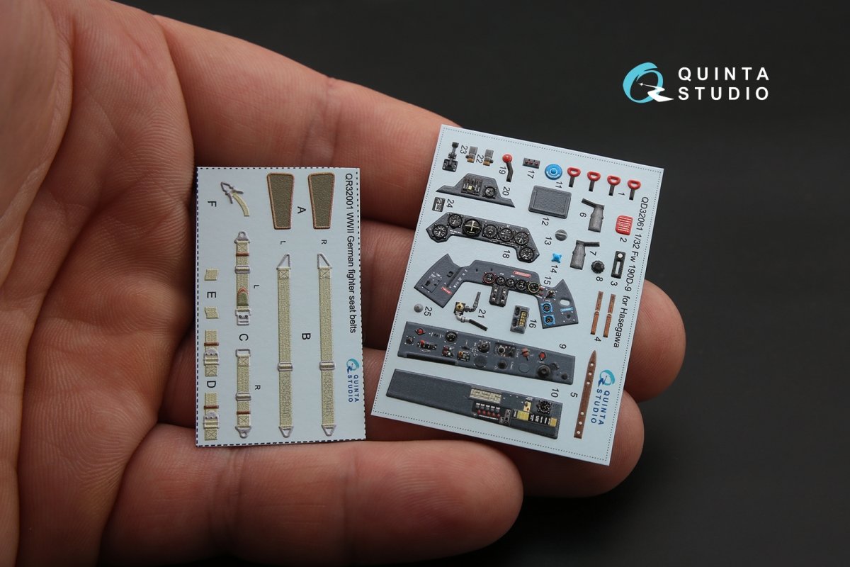 Quinta Studio QD32061 FW 190D-9 3D-Printed &amp;amp; coloured Interior on decal paper (for Hasegawa kit) 1/32 – imagen 2