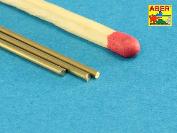 Aber BR12 Brass round rods Ø 1,2mm length 250mm x 3 pcs. – immagine 4