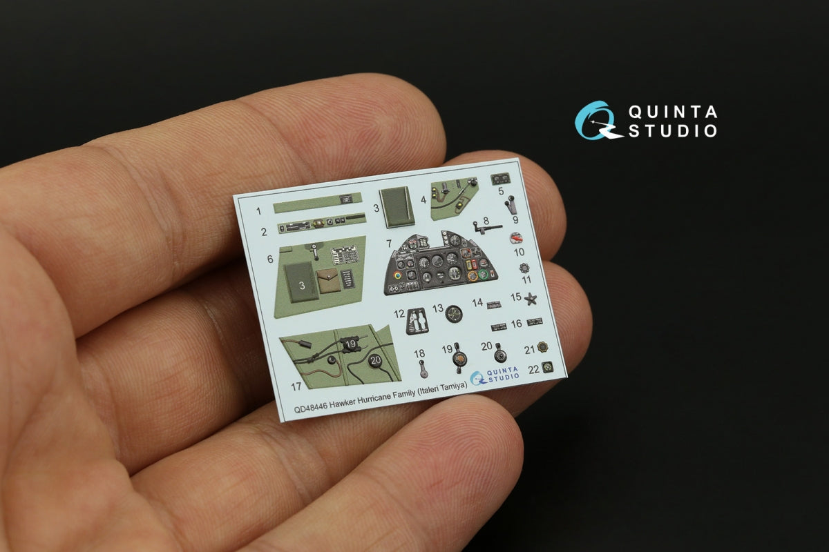 Quinta Studio QD48446 Hurricane family 3D-Printed coloured Interior on decal paper (Italeri/Tamiya) 1/48 – immagine 3