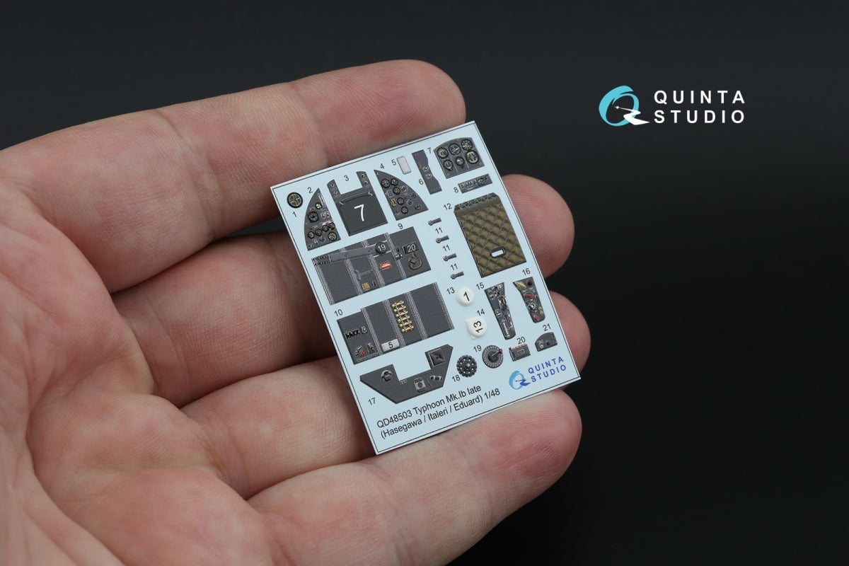 Quinta Studio QD48503 Typhoon Mk.Ib late 3D-Printed &amp;amp; coloured Interior on decal paper (Hasegawa/Italeri) 1/48 – Bild 4