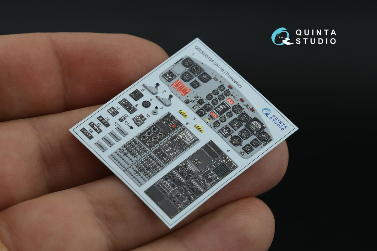 Quinta Studio QDS-35158 UH-1B 3D-Printed &amp;amp; coloured Interior on decal paper (Trumpeter) (Small version) 1/35 – immagine 9