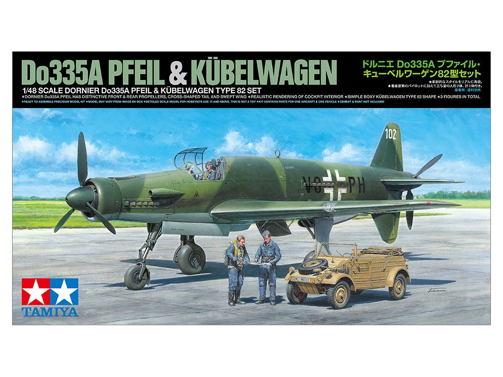 Tamiya 25206 Dornier Do335A Pfeil &amp;amp; Kubelwagen Type 82 Set 1/48 – imagen 2