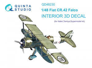 Quinta Studio QD48230 Fiat CR.42 3D-Printed &amp;amp; coloured Interior on decal paper (Italeri) 1/48