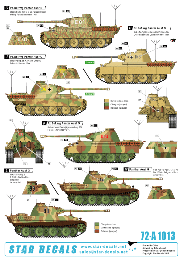 Star Decals 72-A1013 Befehlspanzer # 4. German Command 1/72 – Bild 2