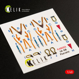 KELIK K48055 IA-58 PUCARA INTERIOR 3D DECALS FOR KINETIC KIT 1/48 – immagine 3