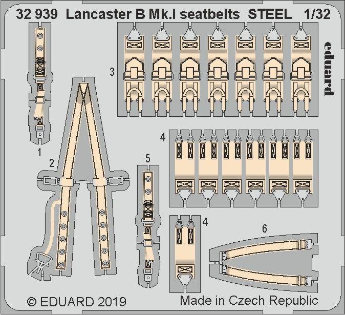 Eduard 32939 Lancaster B Mk. et ceintures de sécurité, acier, échelle 1/32, Hong Kong Models